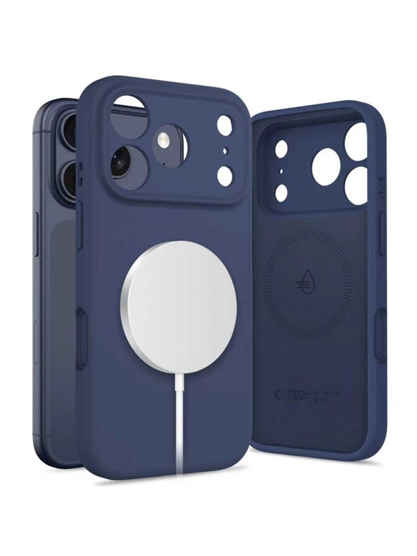 Tech-Protect Silicone MagSafe Case for iPhone 17 Pro - Navy Blue