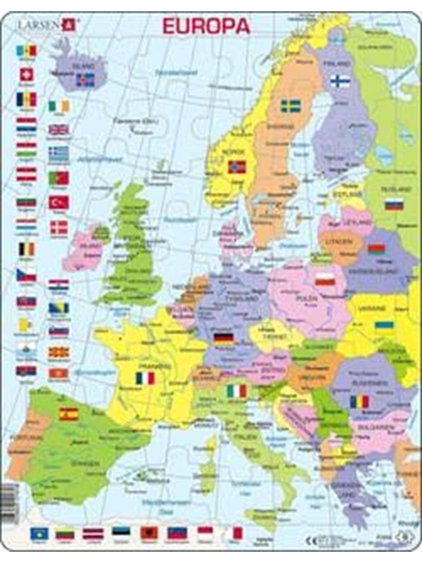 Larsen Puzzles Puzzle Europe (tall format) - 48 pieces Maxi (36.5x28.5 cm) Vloer