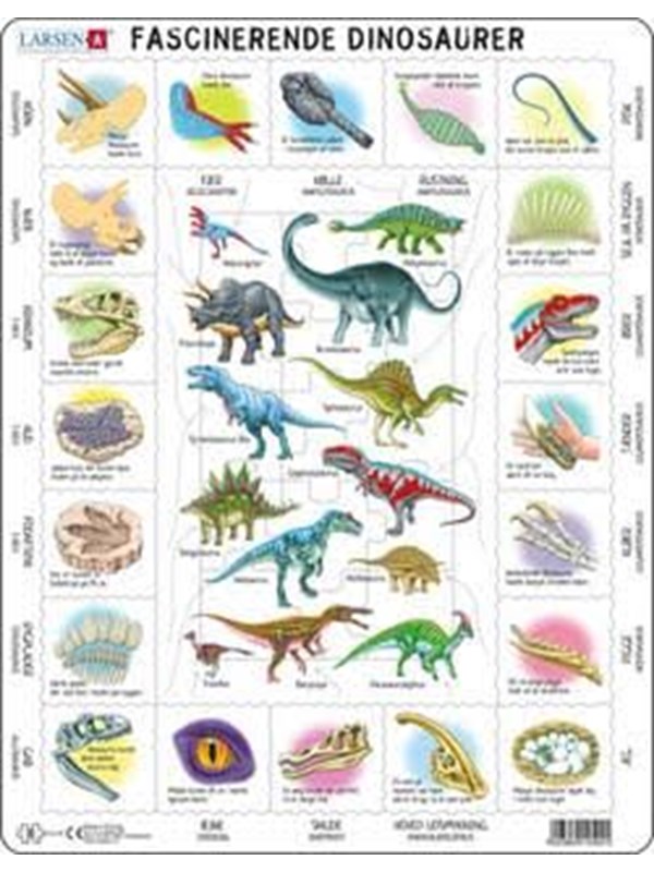 Larsen Puzzles Puzzle Fascinating Dinosaurs - 35 pieces Maxi (36.5x28.5 cm) Vloer