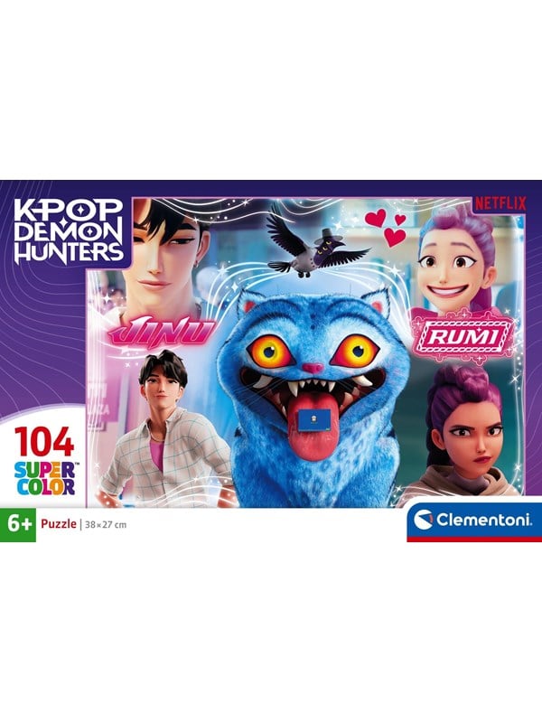 Clementoni - K-Pop Demon Hunters - Puzzles 104 Pieces - Puzzle enfant - Des 6 ans - Juni - Rumi - Netflix