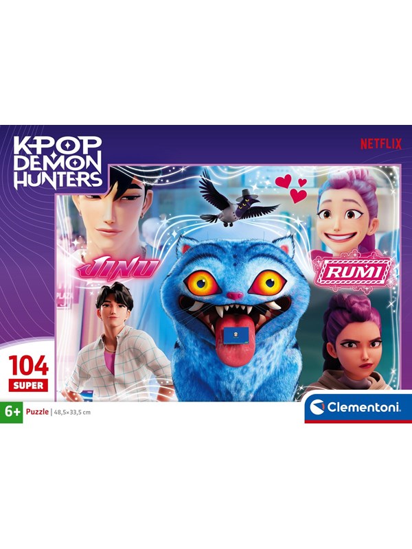 K-Pop Demon Hunters Puzzel Maxi 104 Stukjes van Clementoni Supercolor - Kpop Huntrix - K Pop Legpuzzel Cadeau voor Kinderen vanaf 6 Jaar