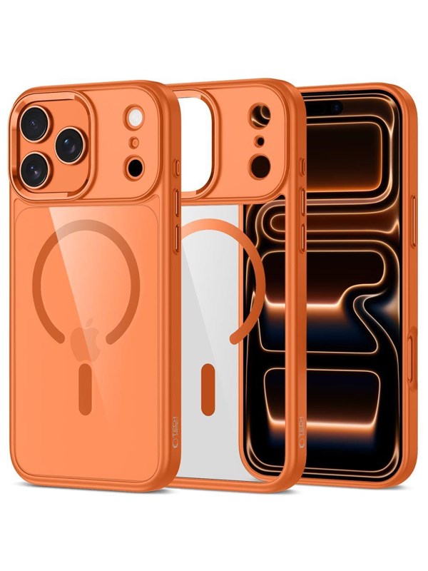 Tech-Protect MagMat MagSafe Case for iPhone 17 Pro Max - Clear Orange