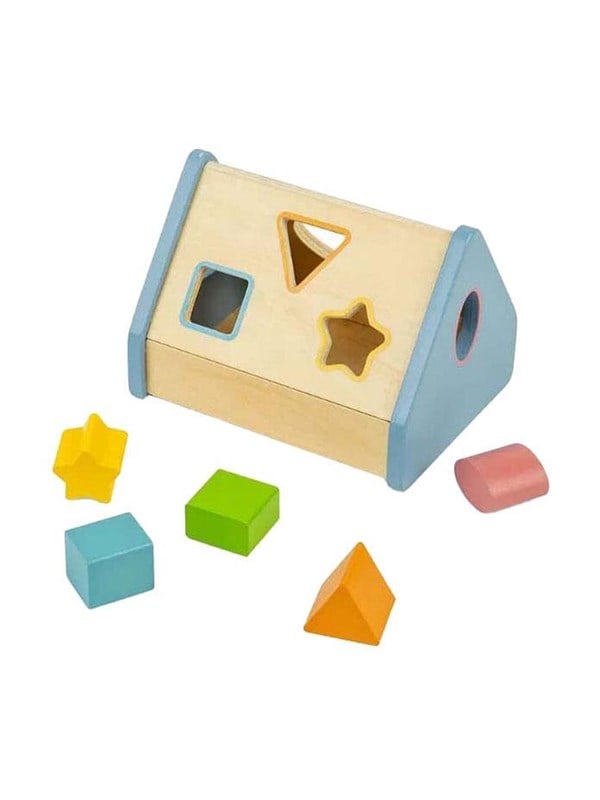 BigJigs houten vormenstoof huisje - educatief speelgoed multi kleuren.