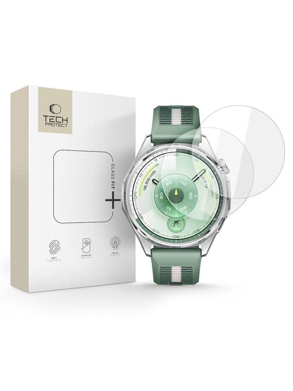 Tech-Protect Glass Fit+ 2-pack Tempered Glass for Huawei Watch GT 6 46mm - Clear