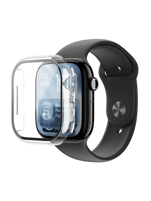 AmazingThing Radix Glass Screen Protector with Case for Apple Watch Series 11 46mm - Clear