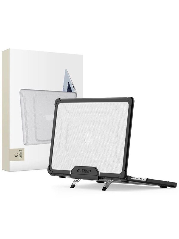 Tech-Protect SmartShell Pro Case for Macbook Pro 14 M1 / M2 / M3 / M4 / M5 2021-2025 - Black and Clear