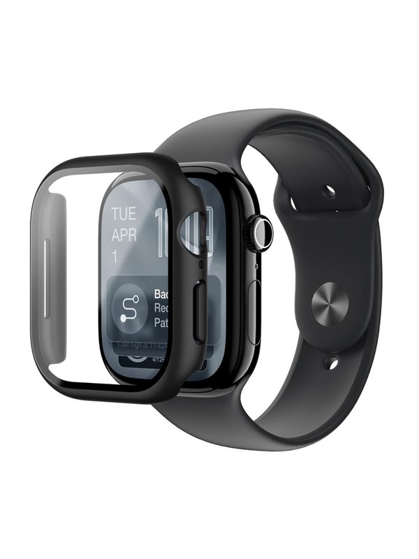 AmazingThing Radix Glass Screen Protector with Case for Apple Watch Series 11 42mm - Black