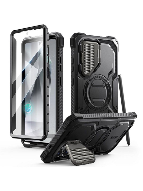 Armorbox geschikt voor Samsung Galaxy S25 Ultra hoesje met screen protector - Zwart