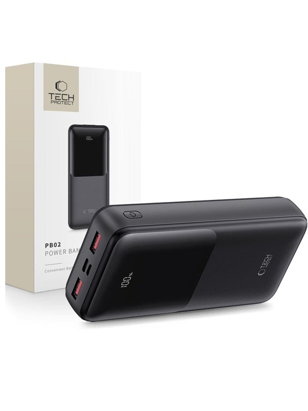 Tech-Protect PB02 20000mAh 22.5W - Black - 20000 mAh