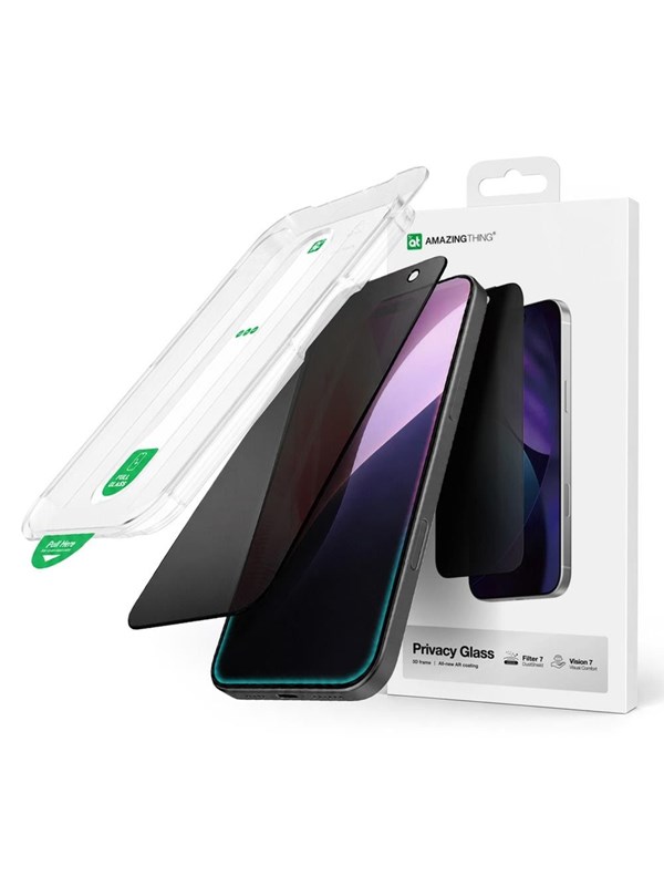 AmazingThing Titan Vision 7 Tempered Glass for iPhone 17 Pro Max Privacy