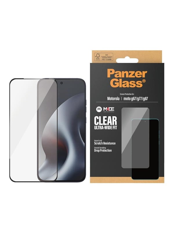 PanzerGlass Screen Protector Motorola moto g77 | g67 | g87 | Ultra-Wide Fit