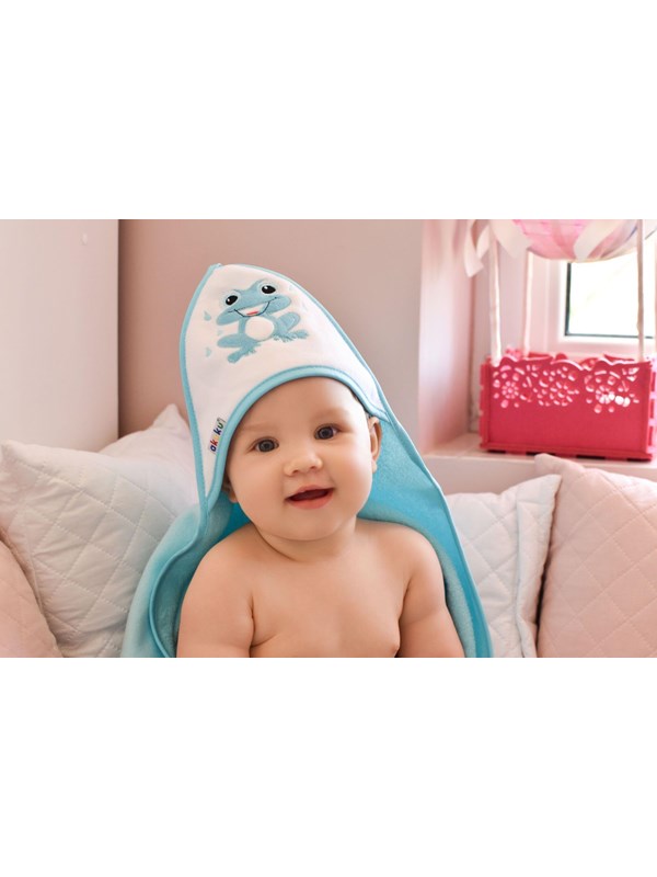 Akuku Baby hooded towel 100 x 100 cm FROG