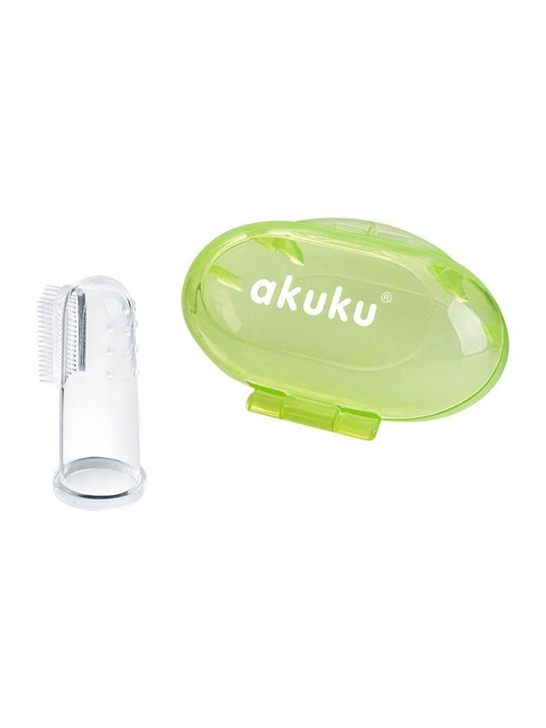 Akuku Silicone toothbrush and gums massager in case