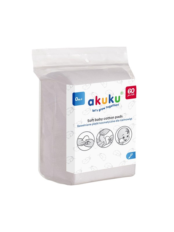 Akuku Soft baby cotton care pads (60 pcs)
