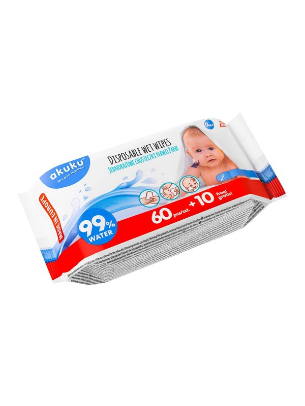 Akuku Disposable water wipes (70 pcs)