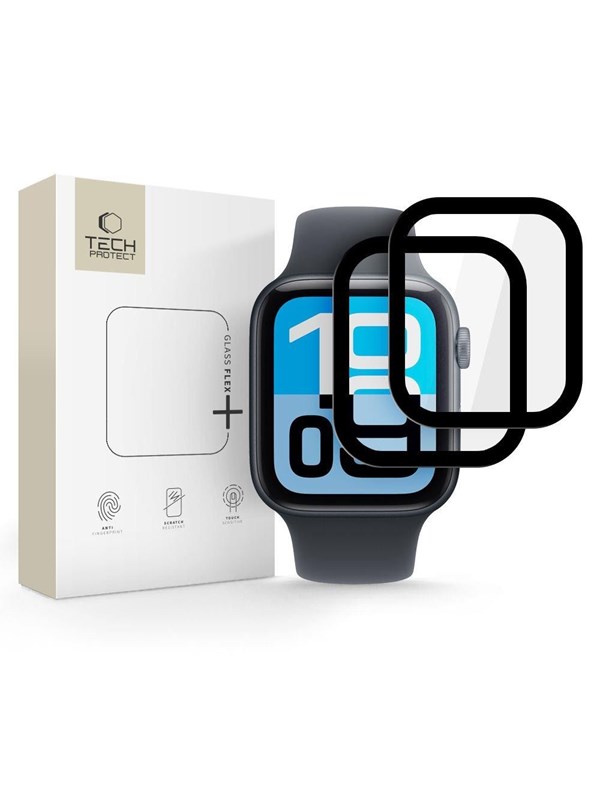 Tech-Protect Glass Flex+ 2-pack for Apple Watch 44mm - Black