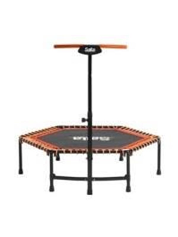 Salta Fitness - 128 cm - Belastbaar tot 110 kg - Fitness / sport trampoline met verstelbaar handvat - Elastieken veren, stevig frame - Mini trampoline volwassenen met handgreep in 5 hoogtes - Oranje