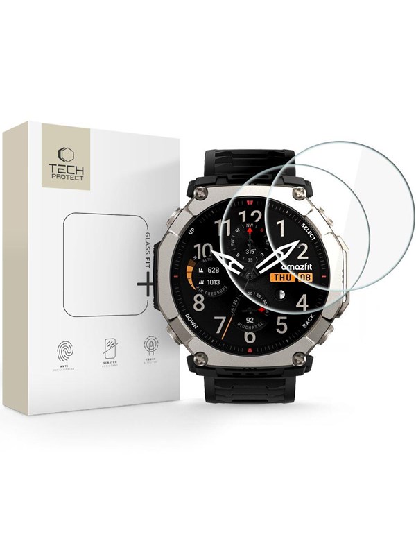Tech-Protect Glass Fit+ 2-Pack Tempered Glass for Amazfit T-Rex Ultra 2