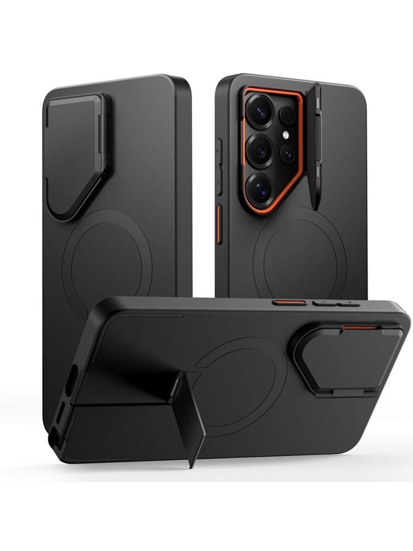 Tech-Protect Kevlar Aura MagSafe Case for Samsung Galaxy S26 Ultra - Black and Orange