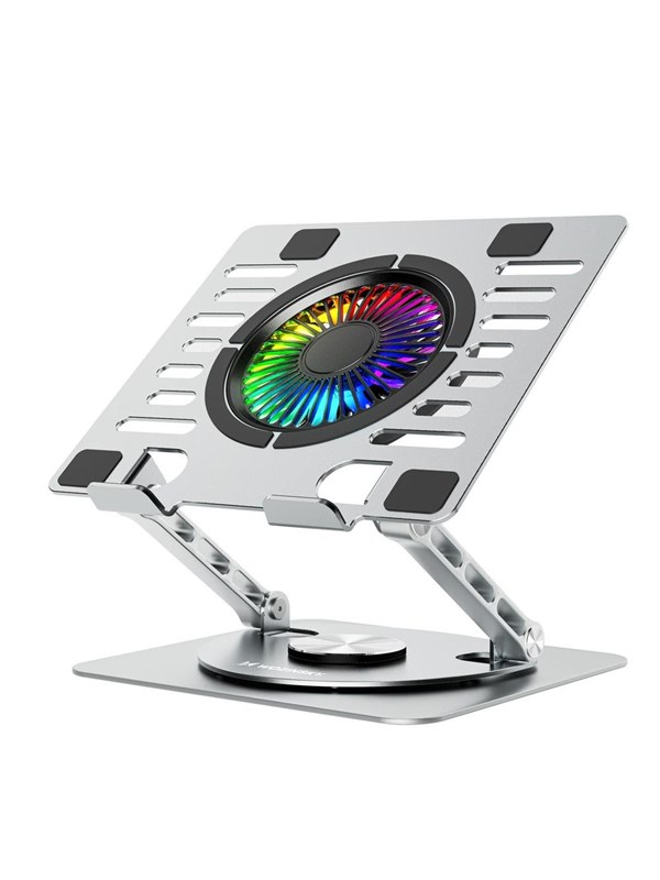 Wozinsky WDCX-X16-AS CoolBase RGB 360° cooling stand for laptop and tablet - Silver