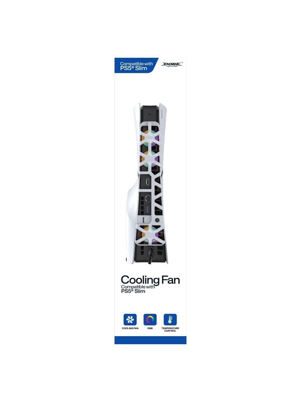 Dobe RGB Cooling Fan for PS5 Slim White - Wired Accessoires voor spelconsole - Sony PlayStation 5