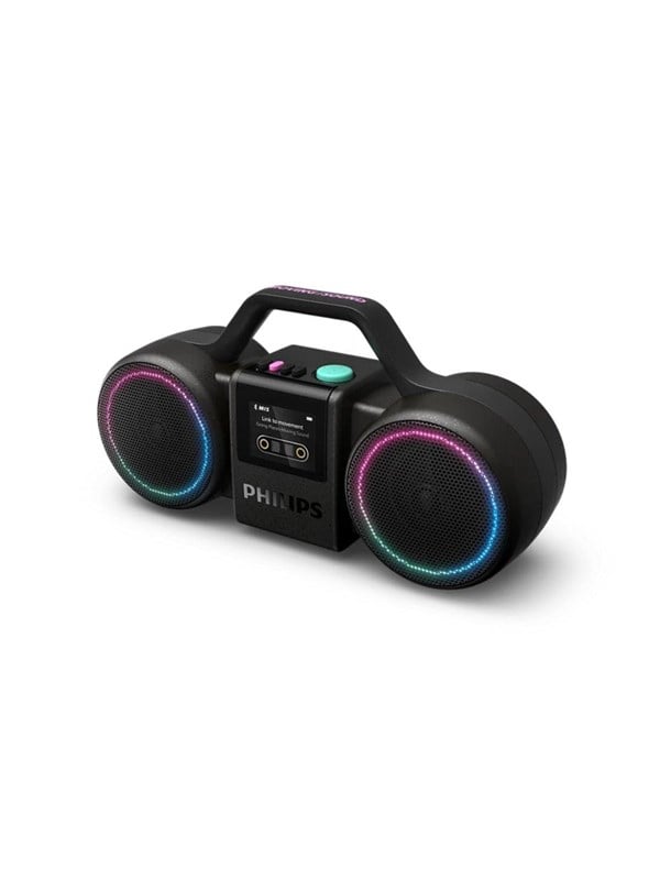 PHILIPS Moving Sound The Roller TAMS60B/00 - Draagbare speaker, 60W RMS, Bluetooth 5.5., Auracast, USB, 24 uur afspeeltijd, IP67 waterdichtheid, kan als powerbank gebruikt worden - Zwart