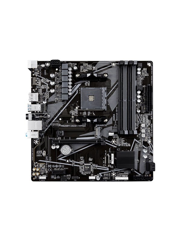 Gigabyte A520M DS3H WIFI6E Moederbord - AMD A520 - AMD AM4 - DDR4 RAM - Micro-ATX