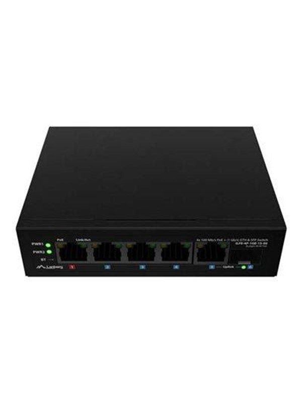 Lanberg ILFE-4P-1GE-1S-90 - switch - 5 ports - unmanaged - rack-mountable