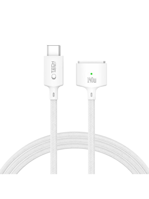 Tech-Protect MMC01 Ultraboost USB-C / USB-C MagSafe 3 140W 200cm Cable for MacBook - White