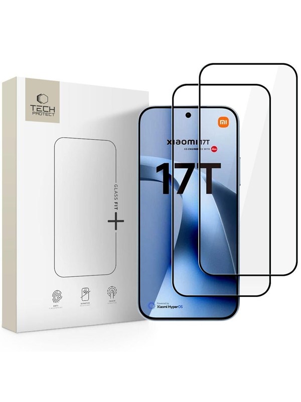 Tech-Protect Glass Fit+ 2-Pack Tempered Glass for Xiaomi 17T - Black