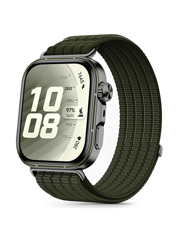 Tech-Protect Nylon Strap on an Huawei Watch Fit 3 / 4 / 4 Pro / 5 / 5 Pro - Green