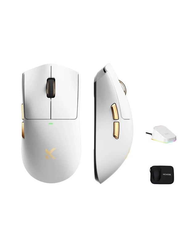 MCHOSE K7 Ultra Lightweight Wireless (White Gold) - Gaming muis - Optisch - 5 knoppen - Wit