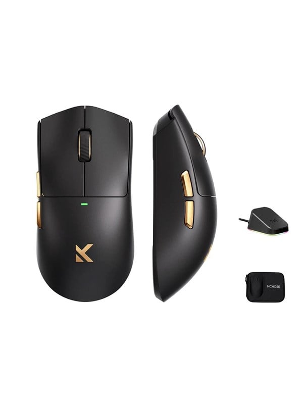 MCHOSE K7 Ultra Lightweight Wireless (Black Gold) - Gaming muis - Optisch - 5 knoppen - Zwart