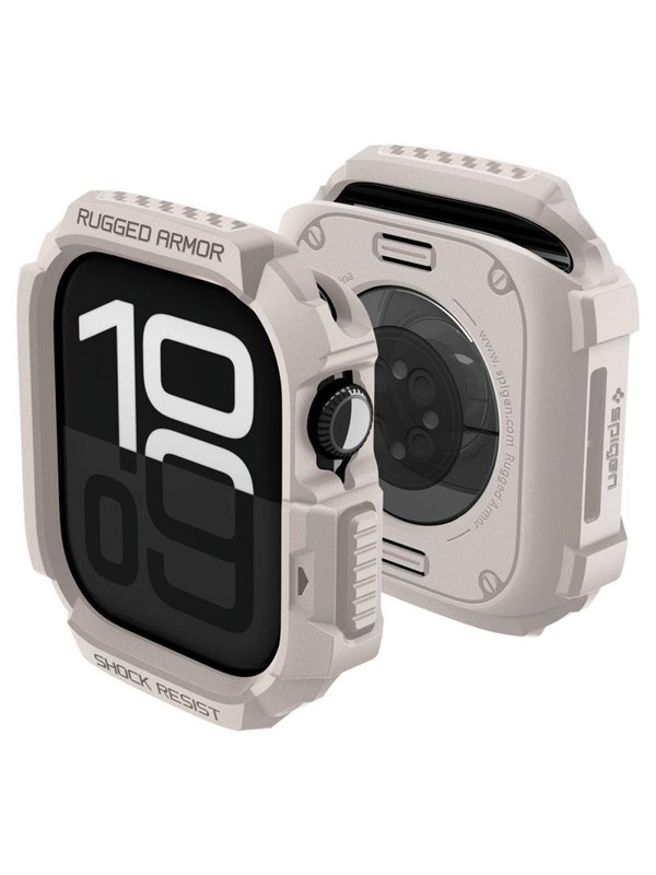 Spigen Rugged Armor V2 Bandje Voor Apple Watch 10 11 (42 Mm) Dune Beige Duurzaam