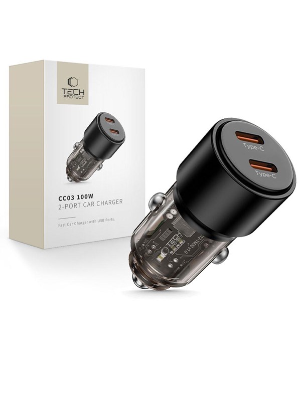 Tech-Protect Car Charger CC03 2-Ports PD100W - Black