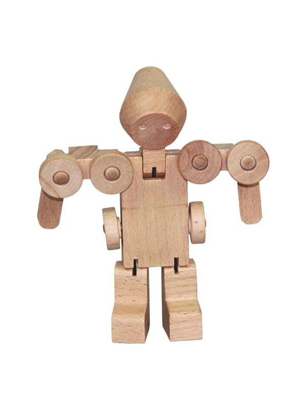 Johntoy houten speelgoed transformeer robot cementwagen educatief.