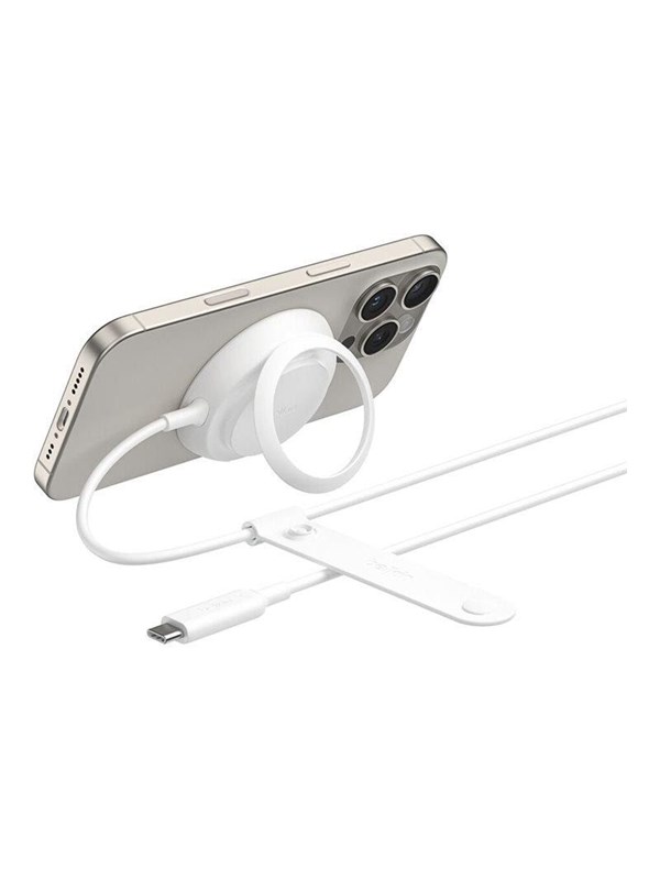 Belkin UltraCharge 25w Qi2 Pad with kickstand - White