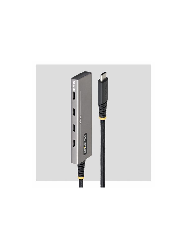 StarTech.com Startech - hub - 4-port 10 Gbps 100 W PD charging overcurrent protection PCR aluminium - 4 ports USB hub - 4 - USB 3.2 - Grijs