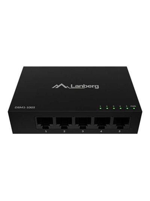Lanberg DSM1-1005 5-Port Gigabit Unmanaged Switch 12V Metal Case