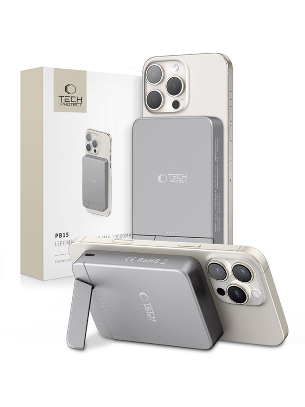Tech-Protect PB14 LifeMag MagSafe 10000 mAh - Grey - 10000 mAh