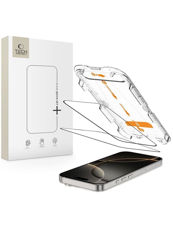 Tech-Protect Quick Set+ 2-pack Tempered Glass for iPhone 16 Pro