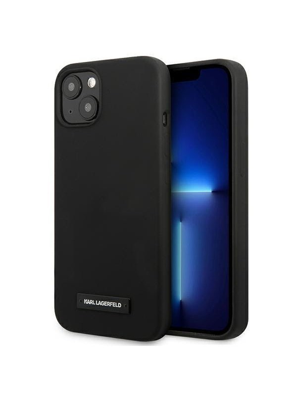 Karl Lagerfeld Silicone Plaque Case for iPhone 13 mini - Black