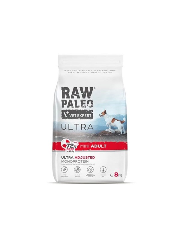 VetExpert Raw Paleo Ultra - Droge hondenvoeding - Rundvlees - Monoproteïne - Graanvrij - Voor kleine volwassen honden