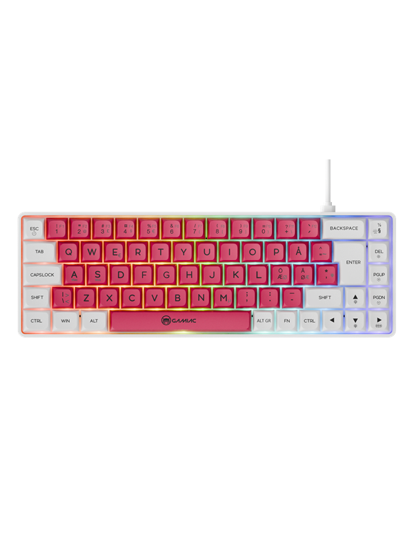 AeroCool Gamiac TKL69G - White/Red - SF - Kailh Blue