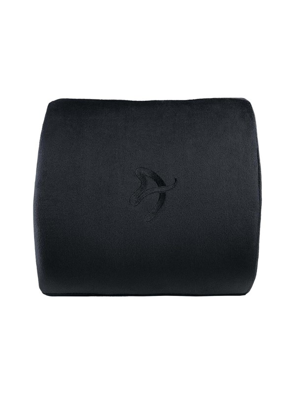 Arozzi Lendekussen voor Stoel - Memory Foam - Velours - Horizontale Banden - Zwart