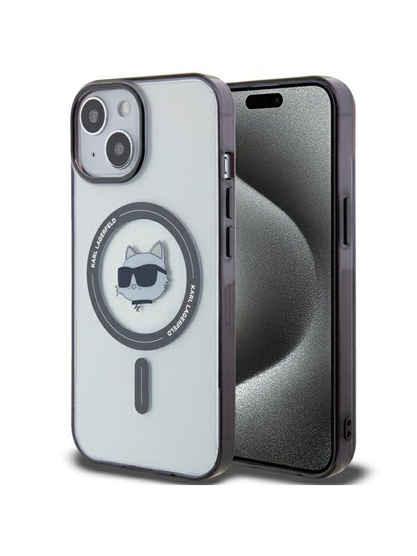 Karl Lagerfeld KLHMP15SHCHNOTK iPhone 15 6.1" transparent hardcase IML Choupette`s Head MagSafe