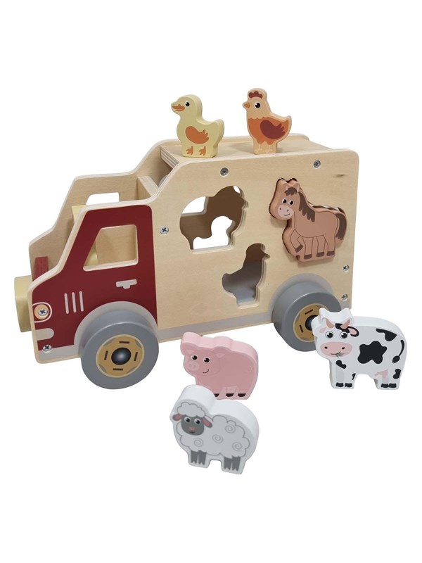 Playwood houten vormenauto boerderijdieren speelgoed educatief.