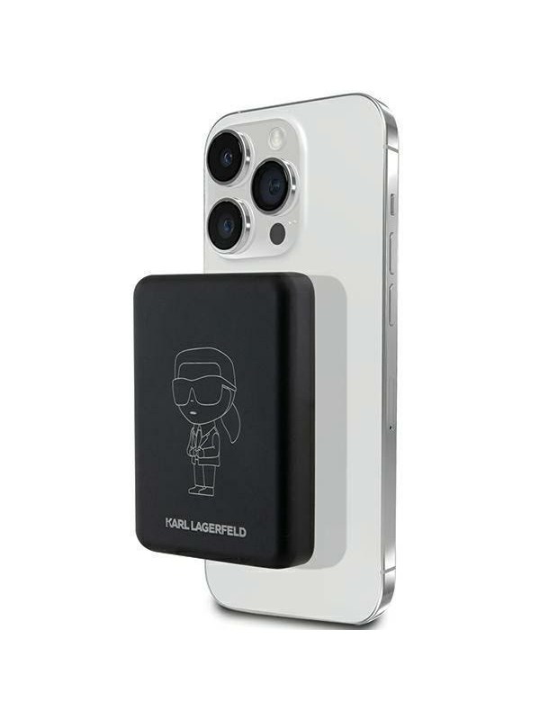 Karl Lagerfeld NFT Outline Ikonik MagSafe 5000mAh induction power bank - black - 5000 mAh