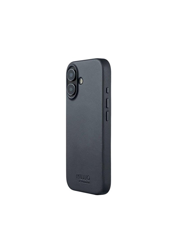 Mujjo Volledig Lederen Hoesje iPhone 17 – 1mm Verhoogde Leren Rand voor Schermbeveiliging – Unieke Patina Over Tijd – Volledig Omhuld in Fijnkorrelig Kalfsleer - Grijs