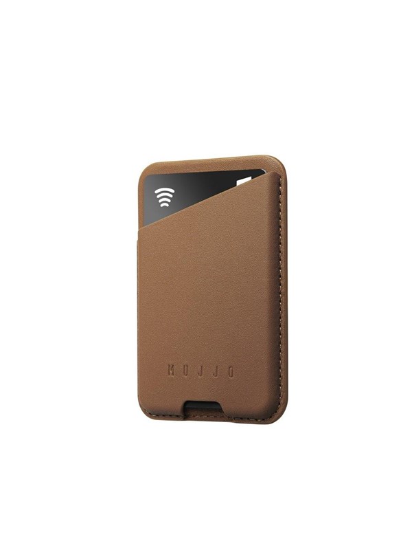 Mujjo Magsafe Leather Card Wallet - Dark Tan